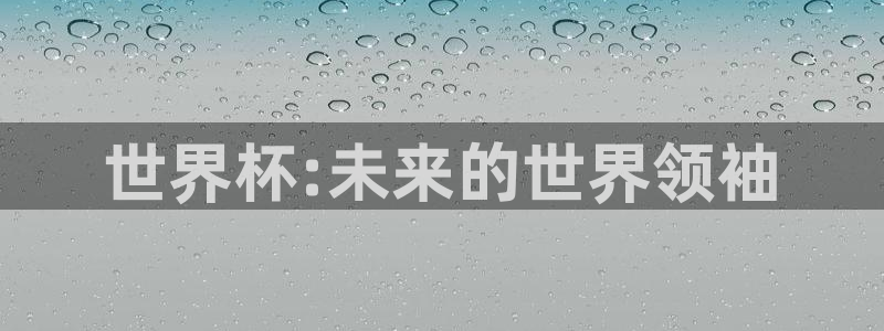 2026世亚预赛赛程表：世界杯:未来的世界领袖